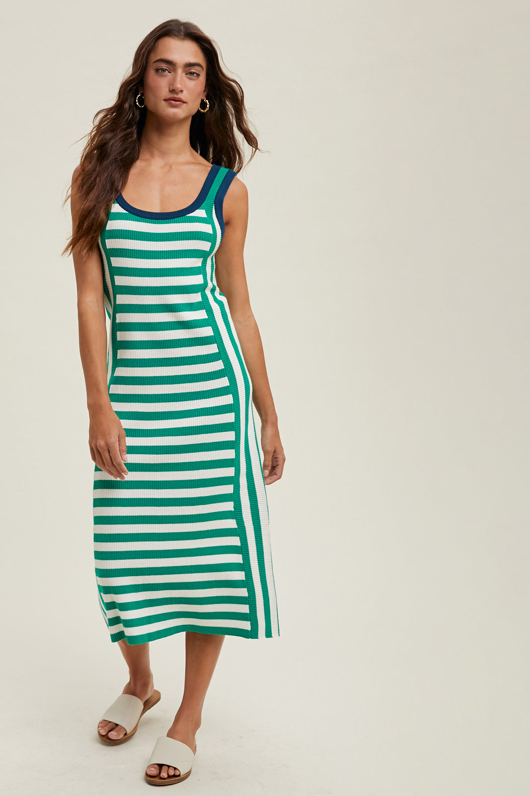 Striped Midi Dress Large Striped Midi Dress Large