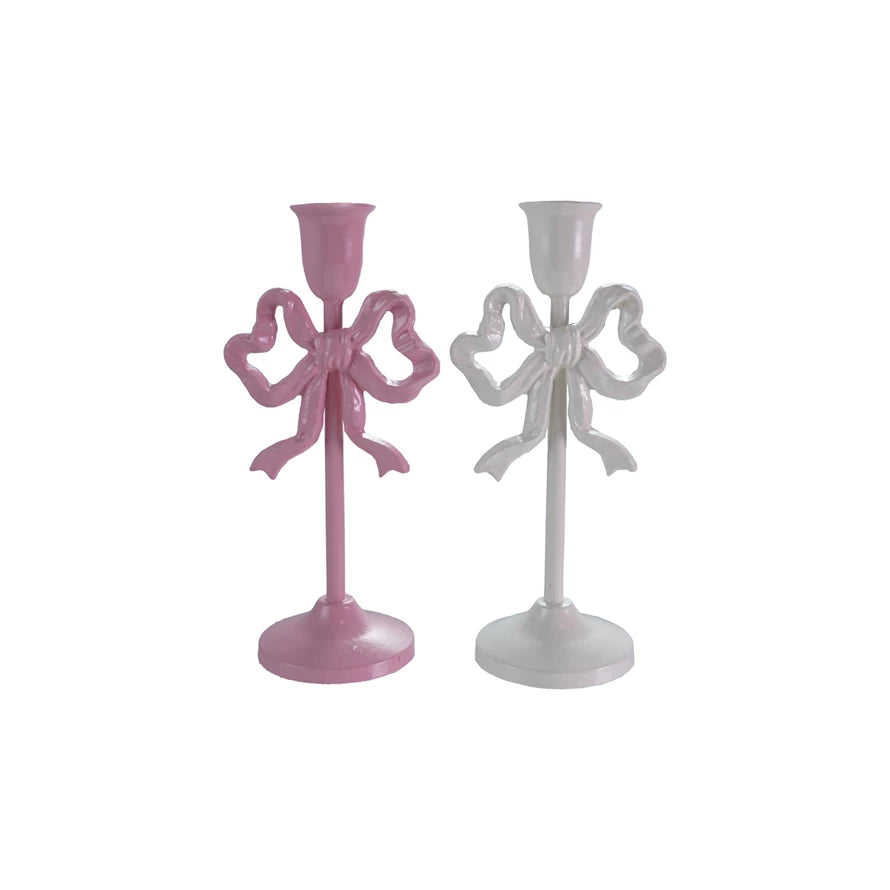 Cast Iron Bow Taper Candlestick
